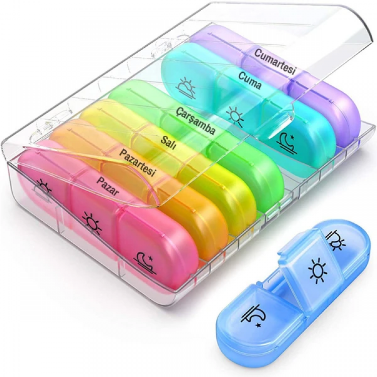 Ally Portable 7 Day Weekly Pill Medicine VitaminStorage Box Container-(5775)
