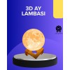 16 Color 3D Printed Moon Lamp with Wooden Standand Remote Controlled