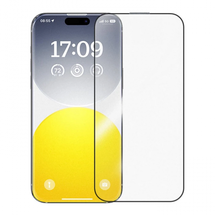 Baseus Crystalline Anti-Glare for iPhone 15 ProTempered Glass Screen Protector-(5775)