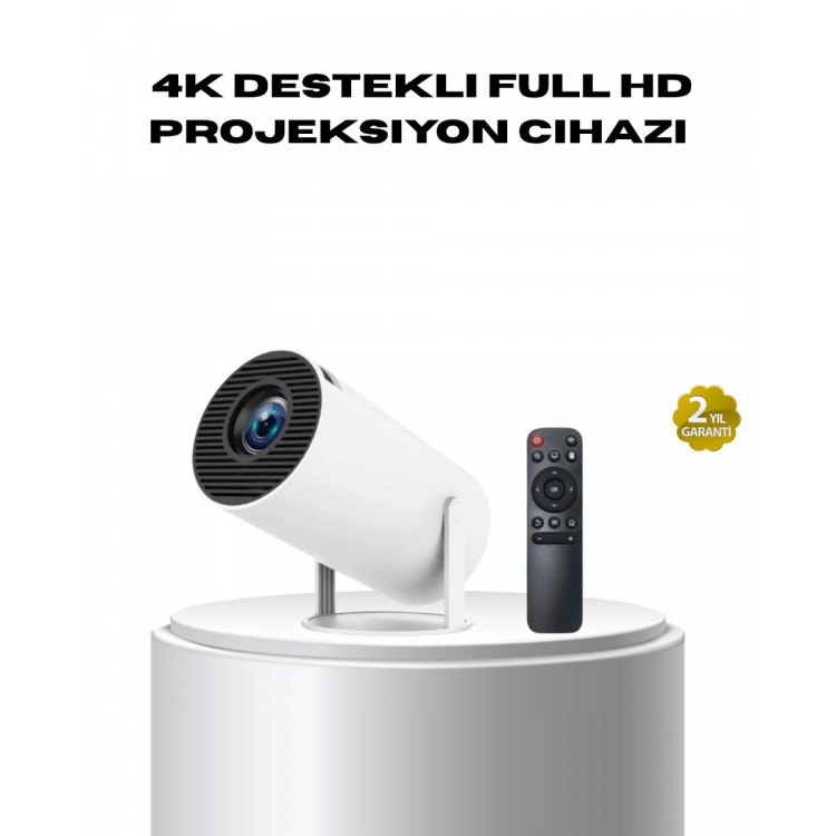 Full HD Projector with 4K Support – 130inch Wide Screen with WiFi and HDMI Connection