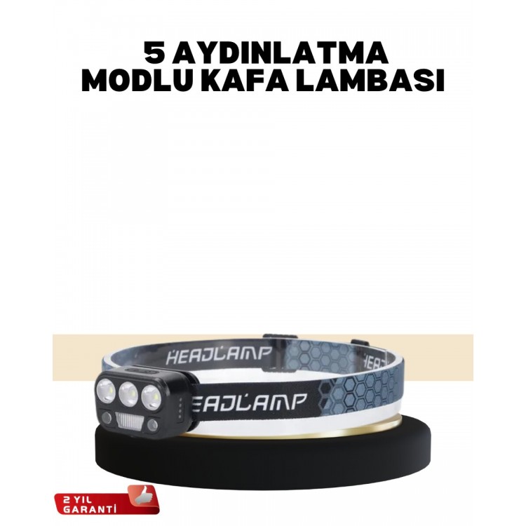 LED Head Lamp with Sensor for Camping and Trekking
