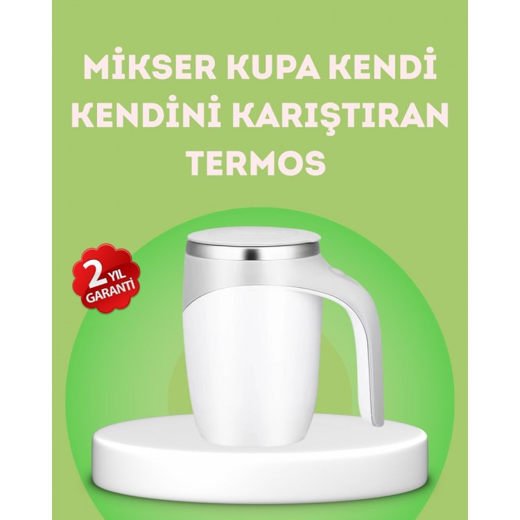Elektrikli Otomatik Karıştırıcı Kupa – 304 Paslanmaz USB Şarjlı Taşınabilir