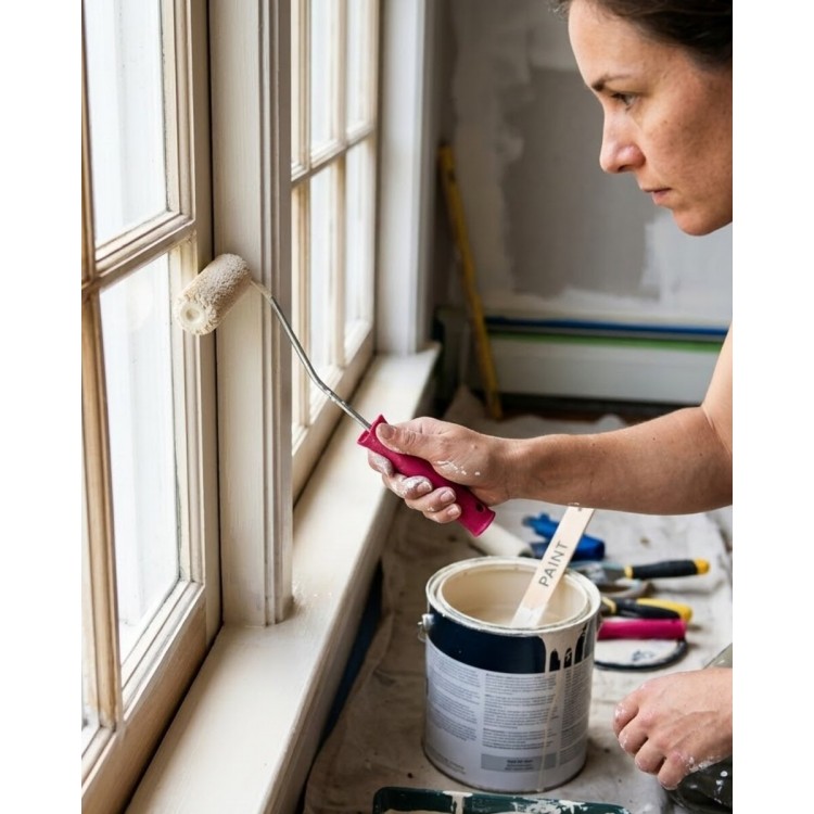 Narrow Area Painting Roller 10 Cm Paint BrushSet with 6 Spare Rolls as a Gift