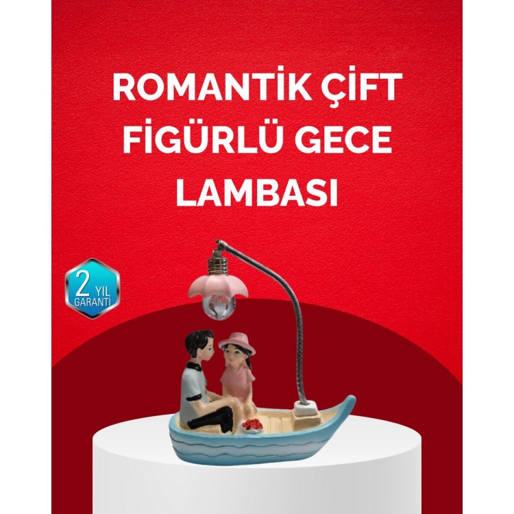 Sevgililer Günü İçin Romantik Çift Figürlü Dekoratif Gece Lambası