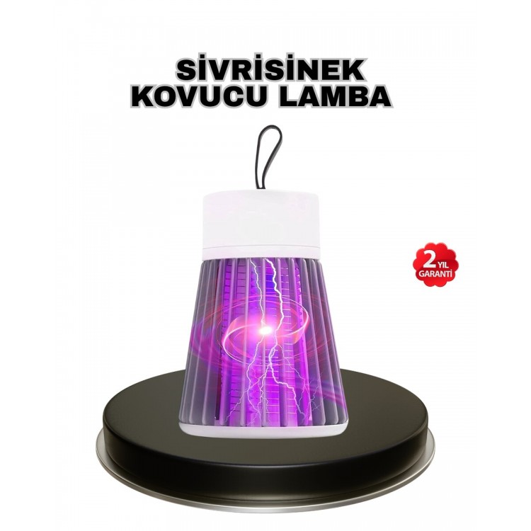 Mor Işıklı Şarjlı Böcek Öldürücü Lamba – Ev Balkon ve Kamp Kullanımına Uygun