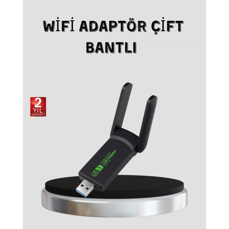 1200 Mbps Dual Band WiFi Adapter – 5.8G & 2.4G Dual Antenna