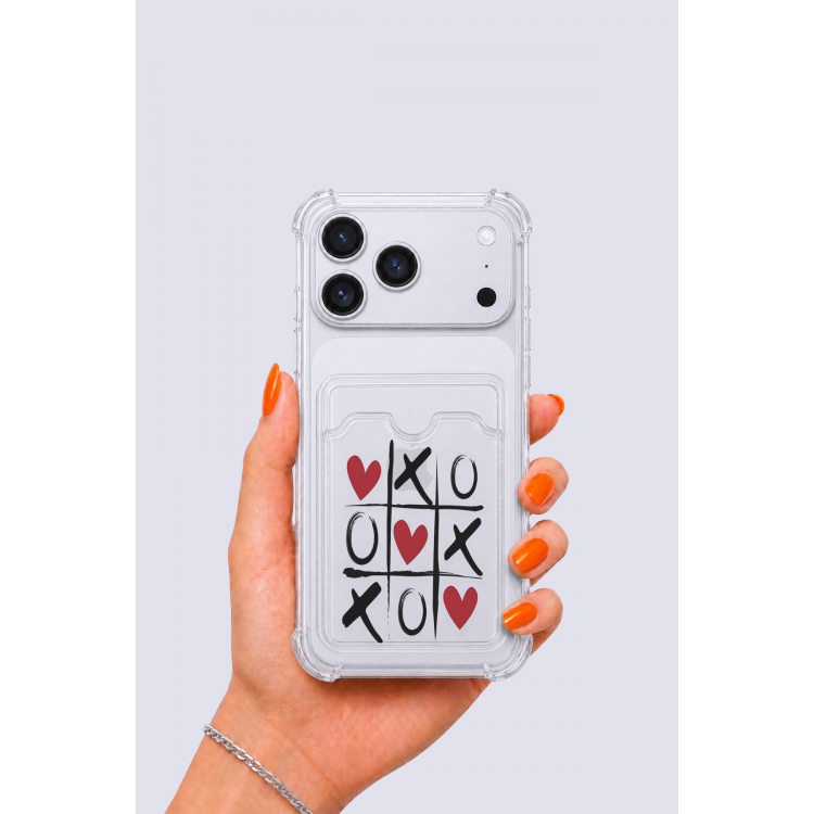 iPhone 17 Pro Max Kartlıklı XoXO Desenli Kılıf