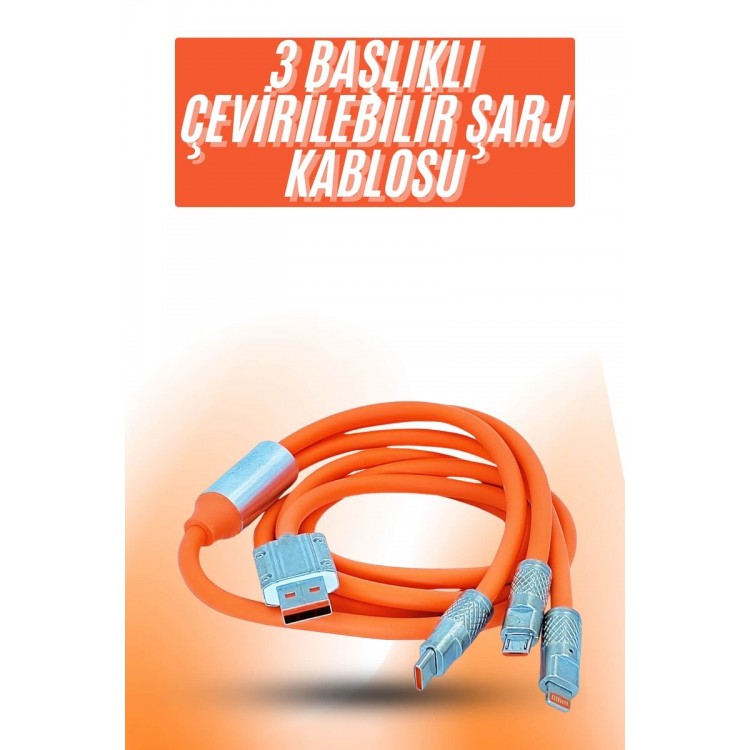 Multiple Charging Cable USB Type-C IOS Compatible120W Fast Charging Cable