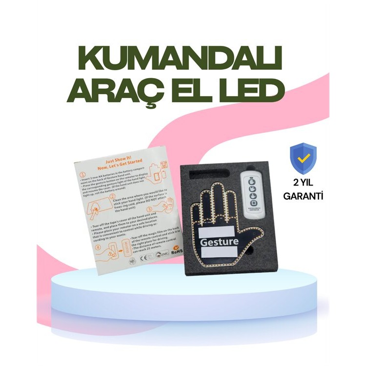 Yüksek Görünürlüklü Otomobil Jest Işığı – 3 Modlu LED Arka Cam Aksesuarı Pratik ve Eğlenceli