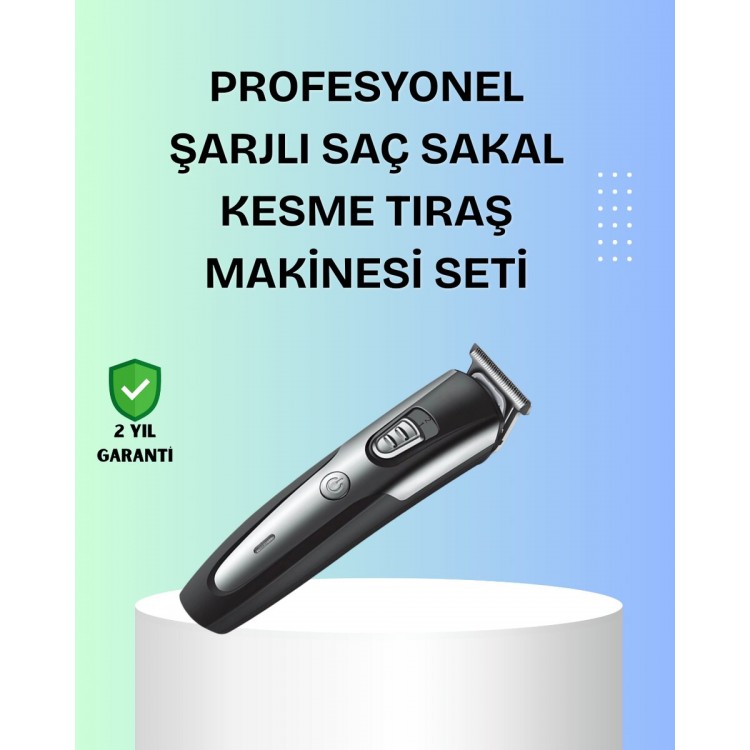 Kuaför Tipi Şarjlı Saç ve Sakal Kesme Makinesi Güçlü Motorlu