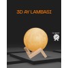 3D Printing Moon Lamp with Wooden Stand 16 Colorsand Rechargeable Remote Control
