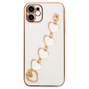 Ally iPhone 12 6.1inch Case Heart BraceletLuxury Silicone Strap Case with Holder-(5775)