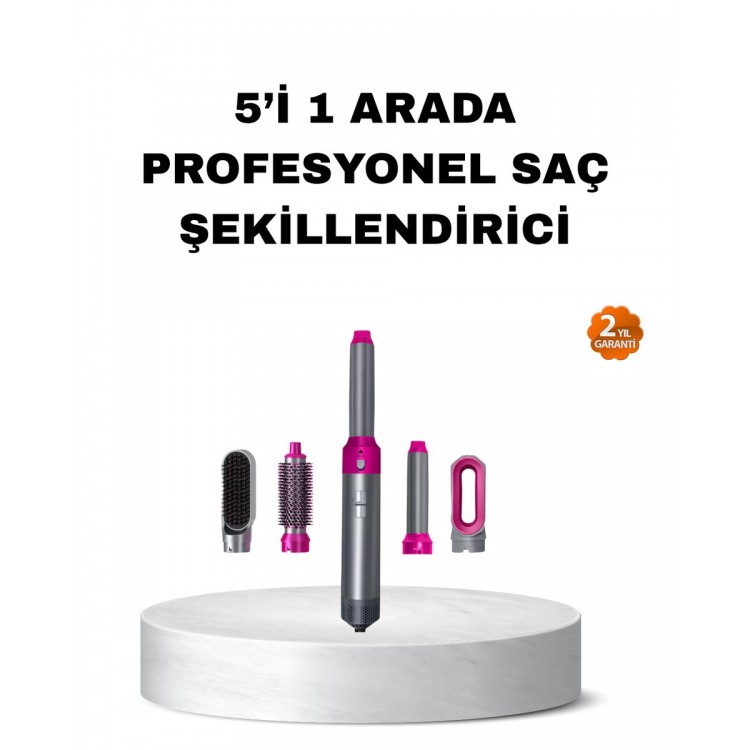 5’i 1 Arada Saç Şekillendirme Seti Negatif İyon Teknolojili ve Hızlı Kurutmalı