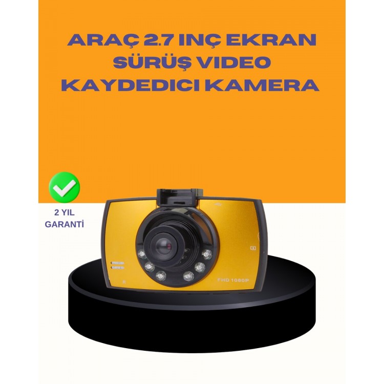 Araç Ön Kamera Full HD Kayıt ve G Sensor Özellikli