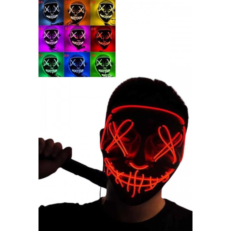 Led Light Neon Mask Halloween Mask ScaryHorror Mask