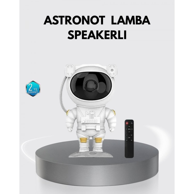 Astronot Şekilli Galaxy Projeksiyon Lambası Nebula Efektli Dekoratif Lamba