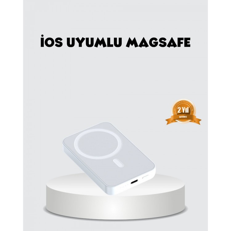 MagSafe Uyumlu Kablosuz Batarya – 27W Hızlı Şarj Destekli Kompakt Güç Bankası