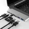 Ally 6 In1 Usb-C Hub Daul USB3.0 Type-C Charging Card Reader ReplicatorHub-(5775)