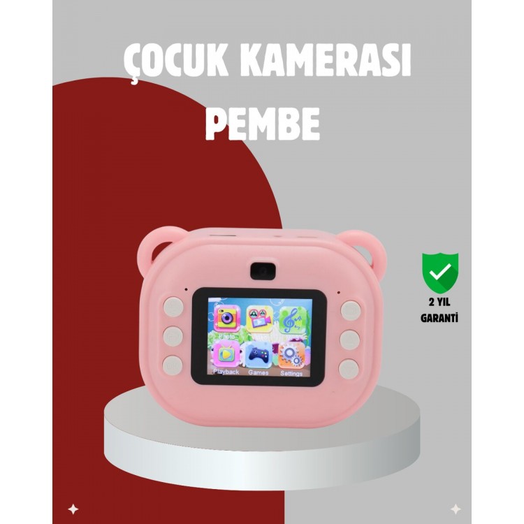 Anında Baskı Özellikli Çocuk Kamerası – 24MP HD Çift Lens 32GB Hafıza ve Oyun Modu