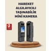 1.3 inç TFT ekranlı mini kamera, anlık görüntü takibi yapmanıza olanak tanır. Hareket algılama özelliği sayesinde sadece hareket olduğunda kayıt yaparak hafızadan tasarruf sağlar. 1200mAh bataryasıyla tek şarjda uzun süre kullanılabilir, USB 5V girişiyle 