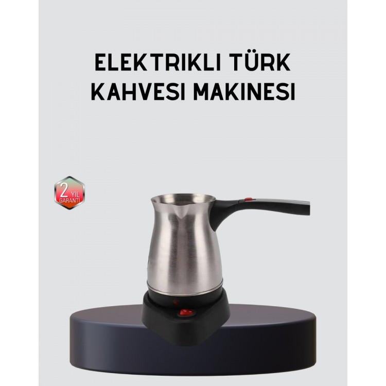 Elektrikli Türk Kahvesi Cezvesi 800W Kablosuz Döner Tabanlı