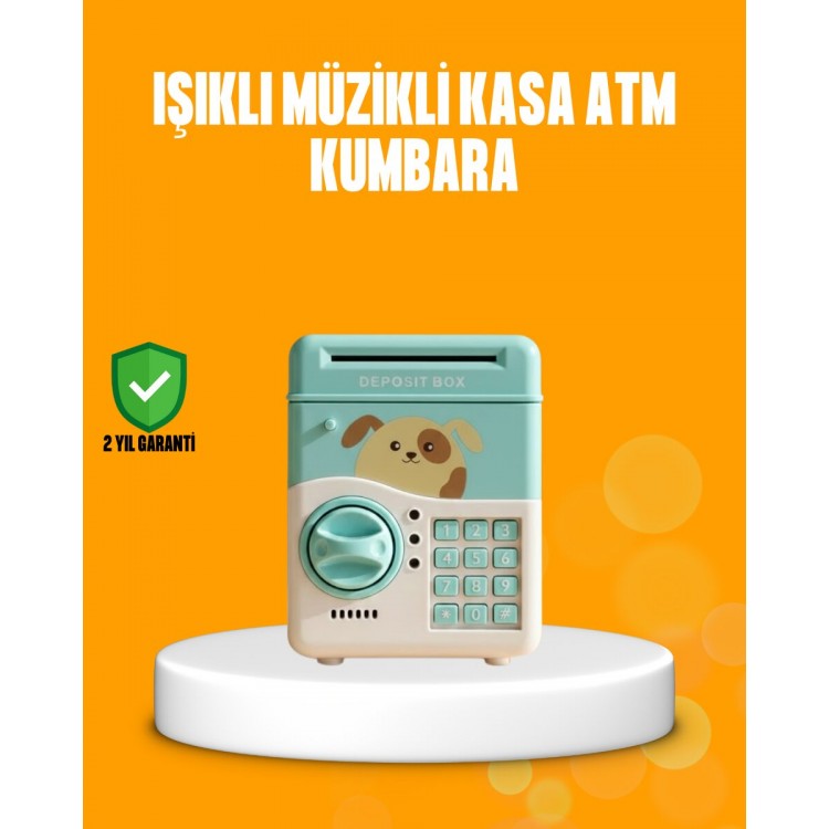 Su Yeşili ATM Kasa Görünümlü Elektronik Şifreli Çocuk Kumbarası