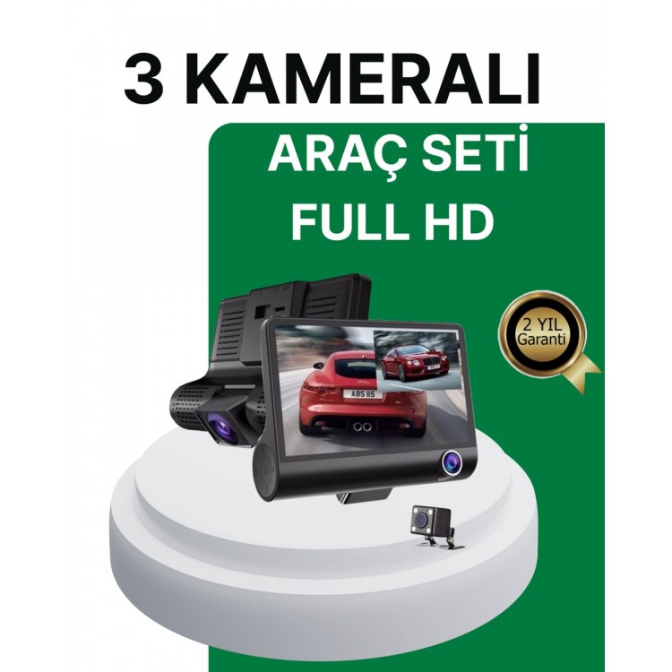 Gece Görüşü Destekli 1080P Full HD Çözünürlüklü Araç İçi Kamera