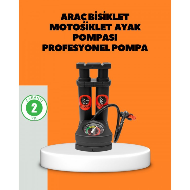 Pedestal Bicycle Pump Multi-Purpose with Pressure Indicator