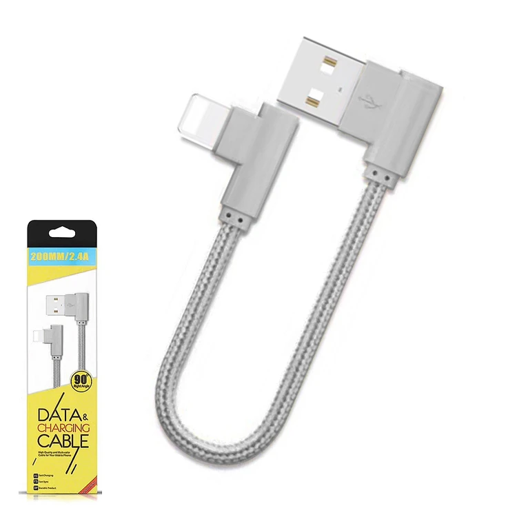 Ally iPhone Lightning Slanted Head Rope Usb Cable20cm-(5775)