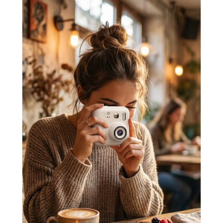 Mini Digital Kids Camera Instant Print 5 Pen4 Paper Rolls Gift
