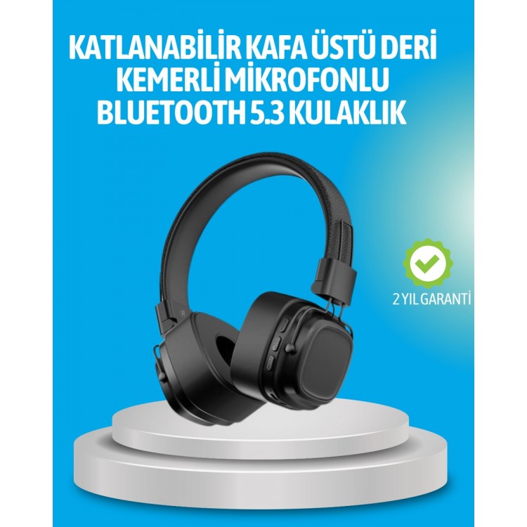 Wireless Foldable On-Ear Headphones with Deep Bass Support