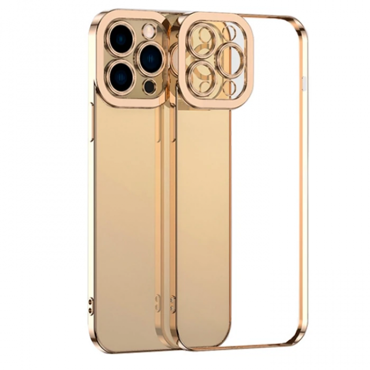 ALLY Fashion Series iPhone 12 Pro Max CaseColored Edge Laser Framed Silicone Case-(5775)
