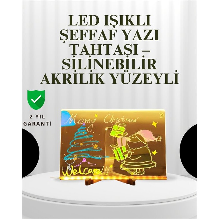 Decorative LED Writing Board – with Erasable Neon PenIdeal for Planning and Reminding