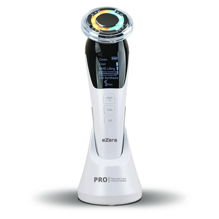 EZERE D818 Rechargeable Cold-Hot Compressed Stretching HumidificationEms Skin Care Device with Collagen Synthesis-(5775)