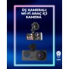 1080p Ön + 720p Arka & İç Kamera – Suya Dayanıklı Araç Güvenlik Kamerası