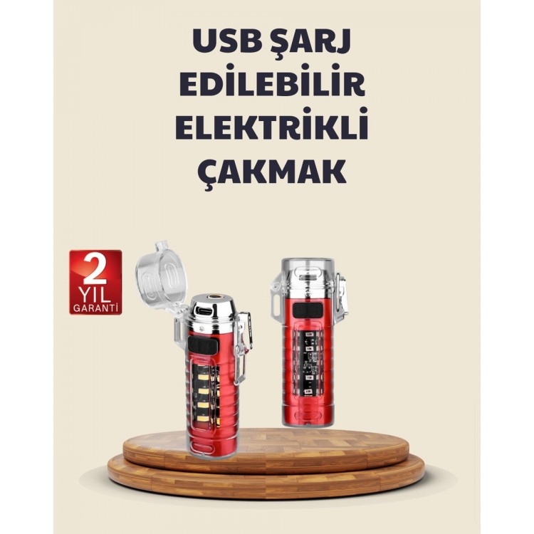 Kamp ve Outdoor İçin Çok Amaçlı Çakarlı Elektronik Çakmak