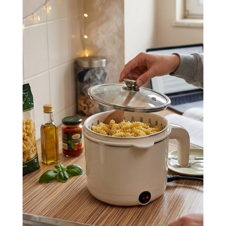 Electric Mini Pot 1 Liter Soup Rice PastaCooker Multifunctional