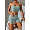 Kadın Açık Mavi Şortlu Kaşkorse Gecelik Takım H110519