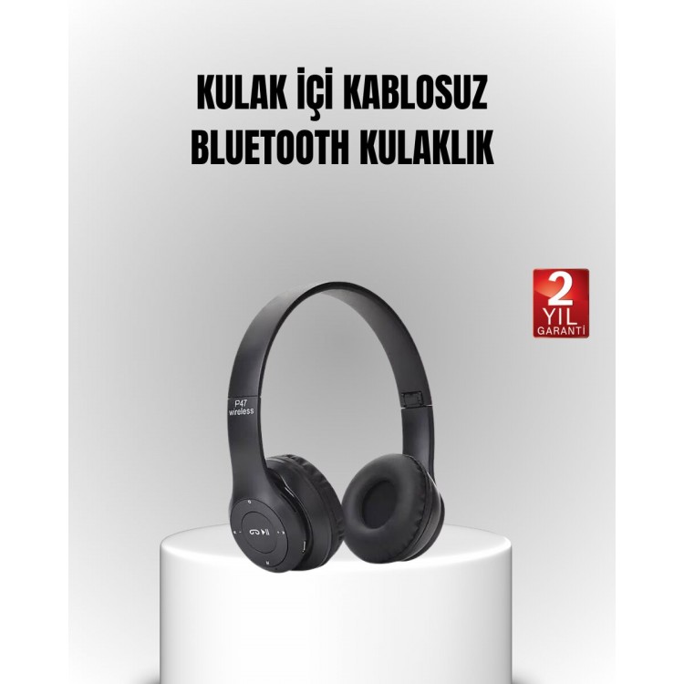 Bluetooth Wireless Headphone – Extra Bass TF CardAdjustable Ergonomic Design with Microphone