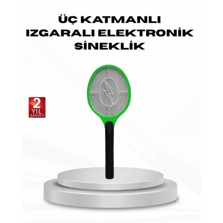 Yüksek Gerilimli Elektronik Sinek Raket – Sessiz Kimyasız ve Güvenli Kullanım