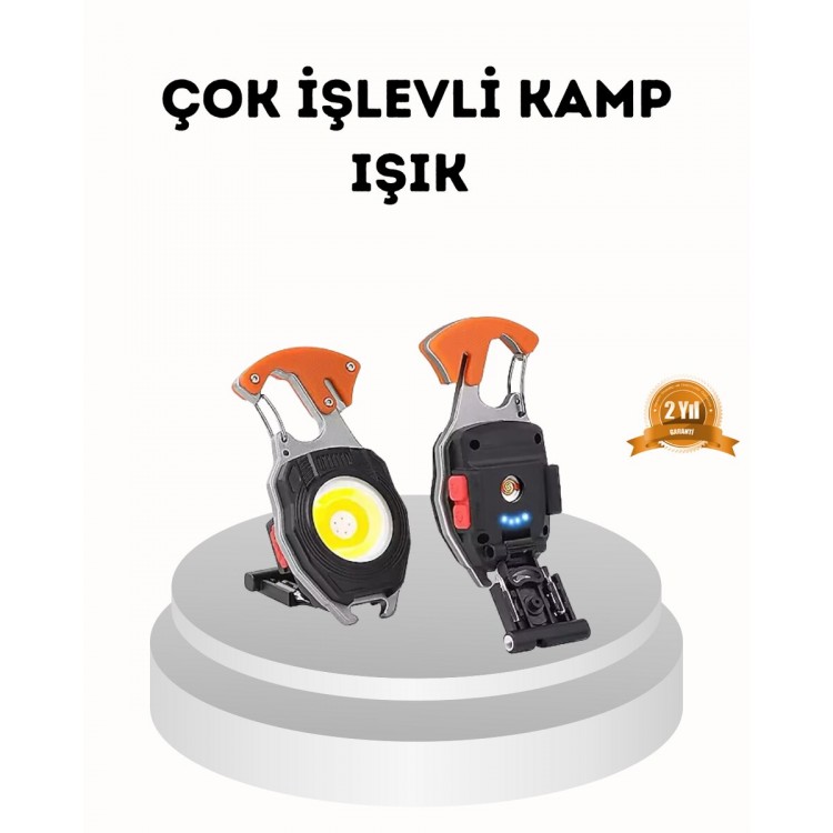 Şarj Edilebilir Çok Amaçlı Mini Fener – Güvenlik Düdüklü Kompakt ve Hafif Tasarım