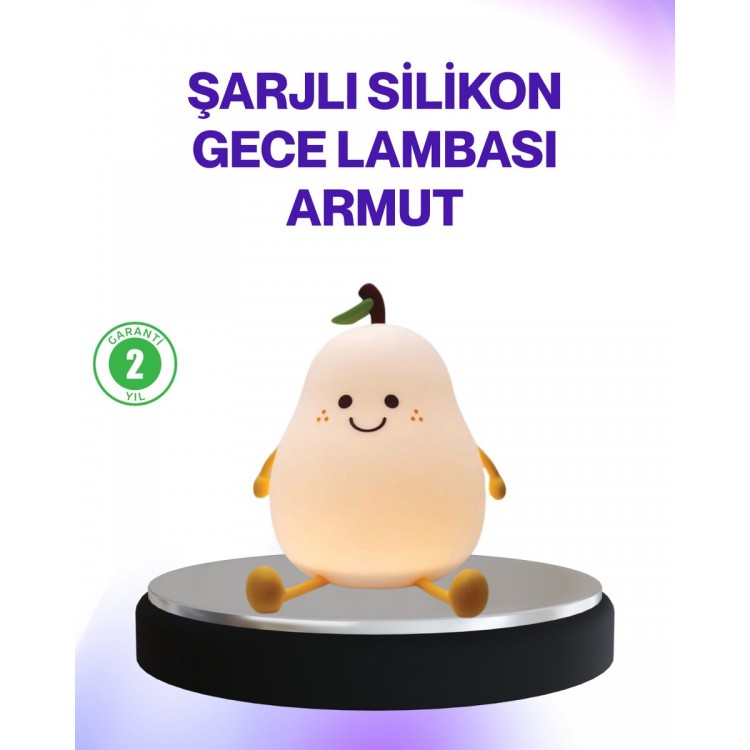 Şarjlı Armut Masa Lambası Renk Değiştiren LED Gece Işığı