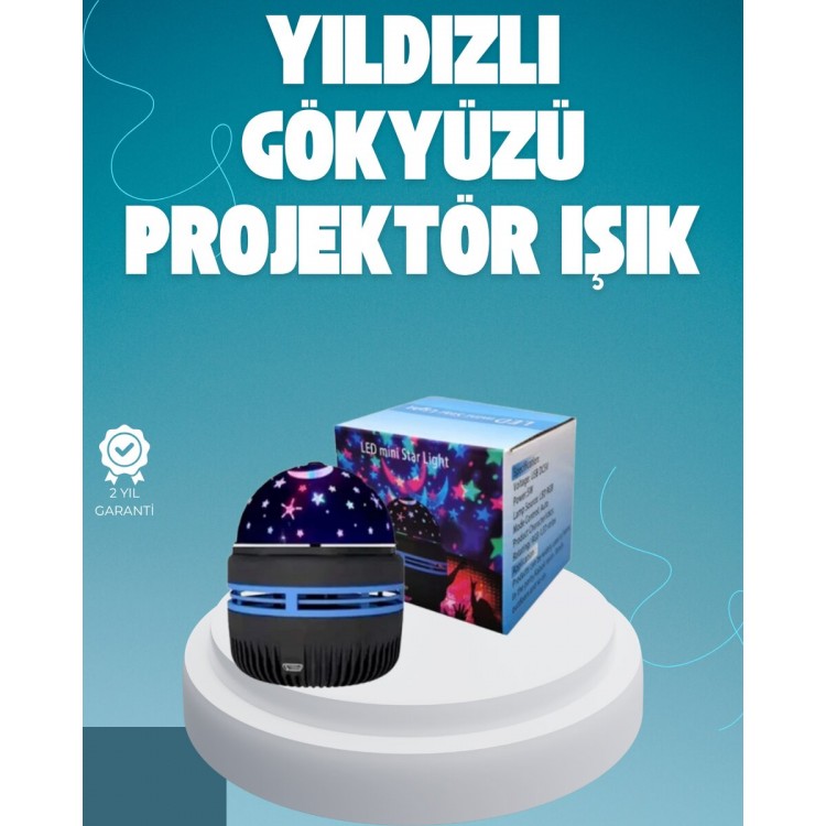 Rotating Galaxy Projector Night Light – Moon andStar Light Atmosphere Lamp with USB Connection