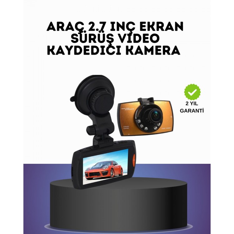 HD Vehicle Camera 2.7 Inch Screen GSensor Supported