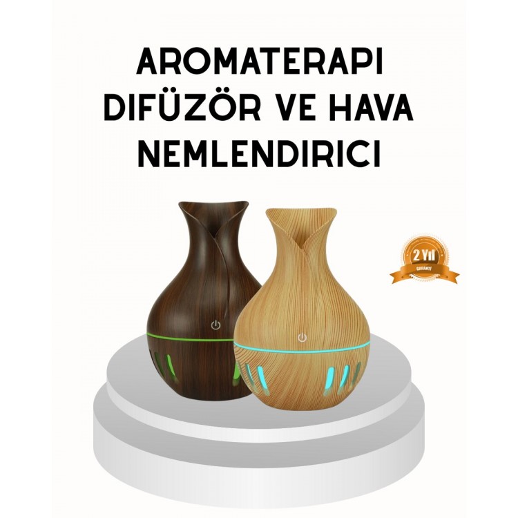 Wood Patterned 130 ml Aromatherapy Diffuser Quiet andUSB Connected