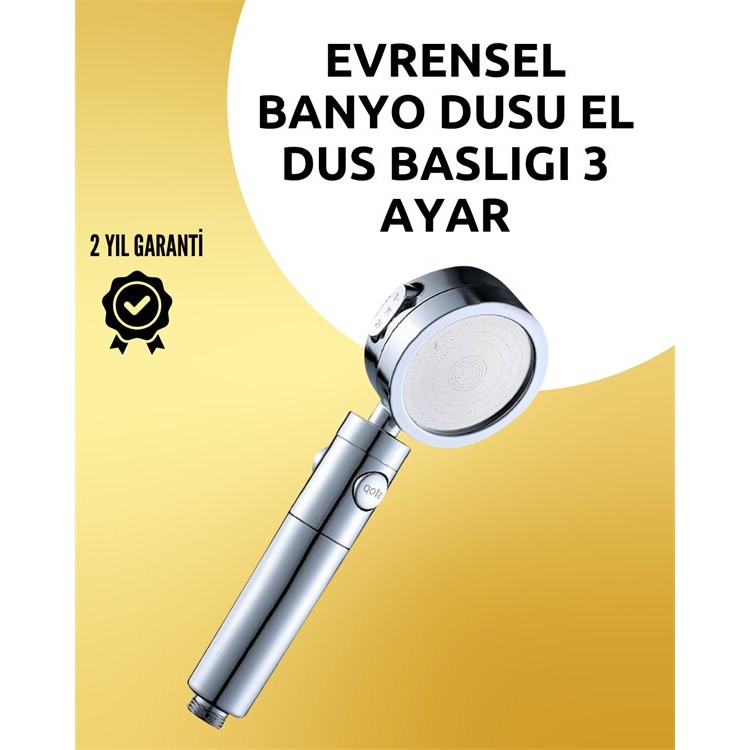 Masaj ve Yağmur Modlu Çok İşlevli Paslanmaz Çelik Duş Başlığı