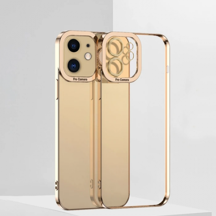 ALLY Fashion Series iPhone 12 6.1 inch CaseColored Edge Laser Framed Silicone Case-(5775)