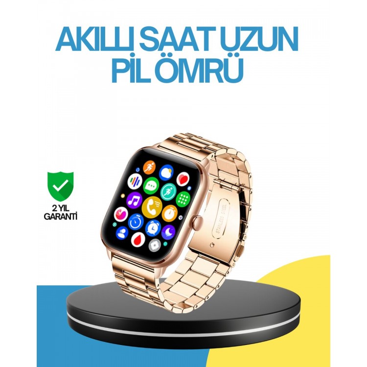 AMOLED Ekranlı Türkçe Menülü Akıllı Saat Bluetooth Görüşmeli