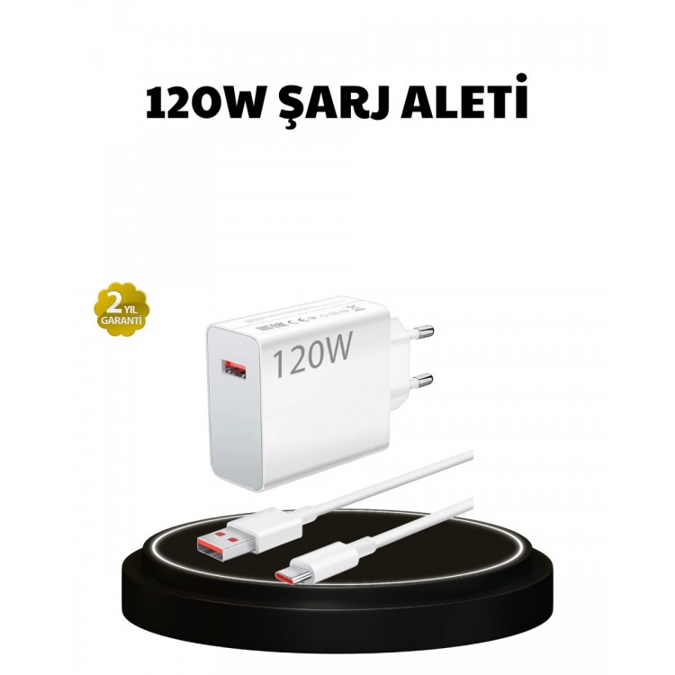120W Ultra Fast Charging Adapter USB-C Supported​​Powerful Charge Teknolojisi