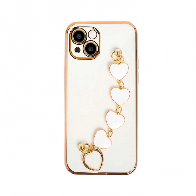 Ally iPhone 13 Mini 5.4inch Case HeartLuxury Silicone Strap Case with Bracelet Holder-(5775)